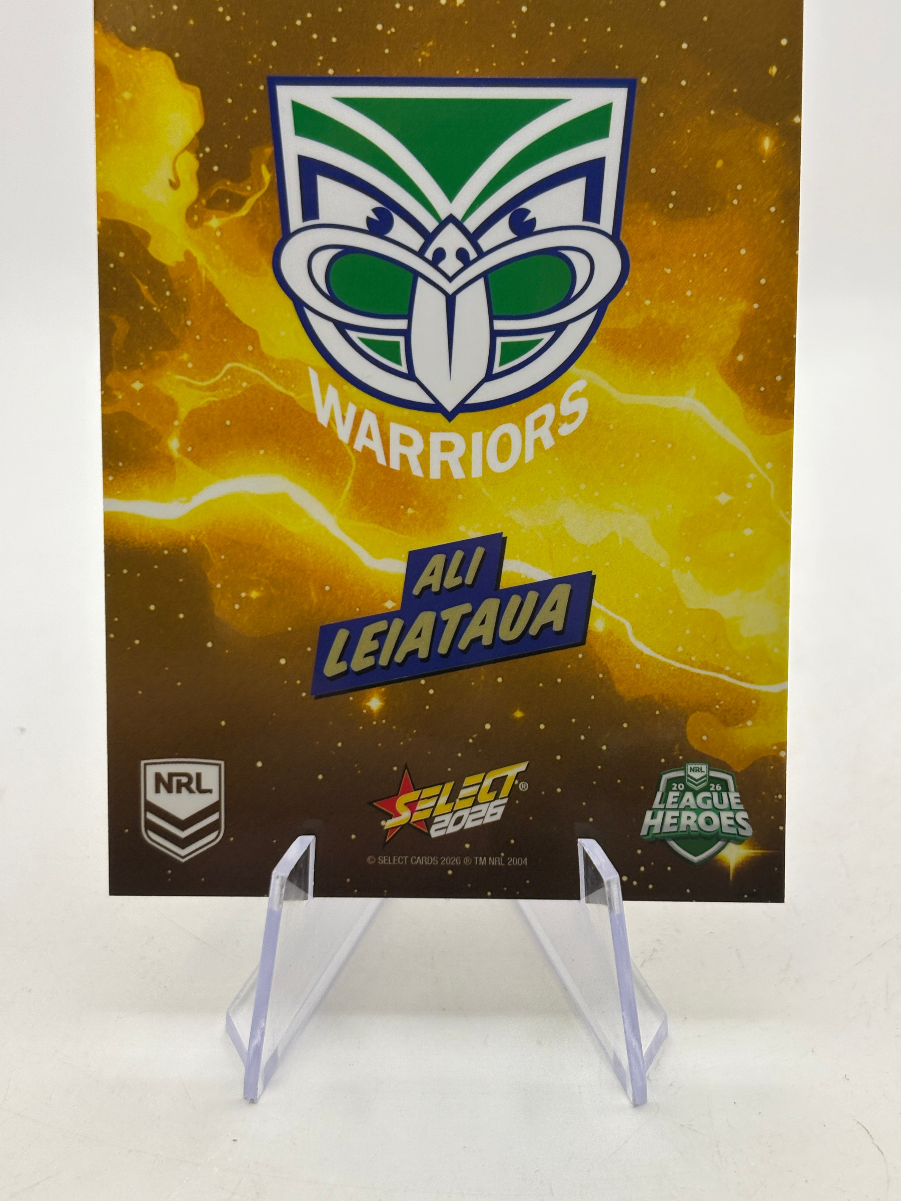 2026 Select NRL League Heroes Bang Gold BG77 ALI LEIATAUA New Zealand Warriors